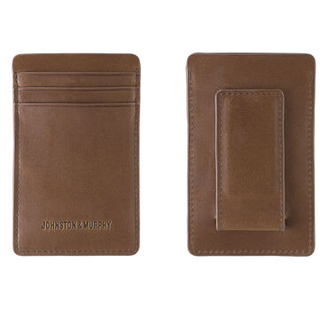Johnston & Murphy RFID Mens Flip Bifold Leather Wallet Tan Oiled Full Grain 